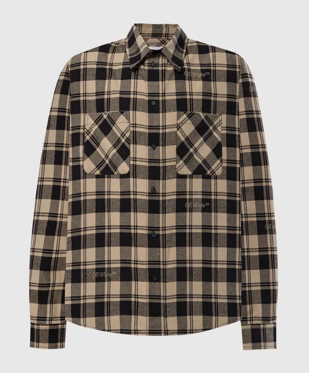 OFFWHITE BEIGE CHECKED SHIRT