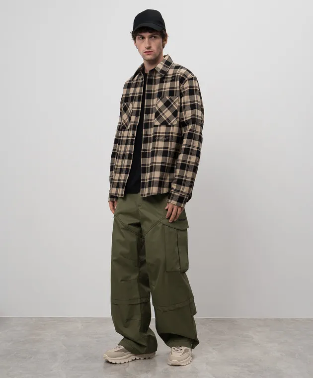 OFFWHITE BEIGE CHECKED SHIRT
