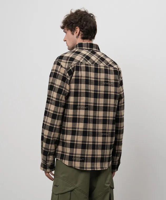 OFFWHITE BEIGE CHECKED SHIRT