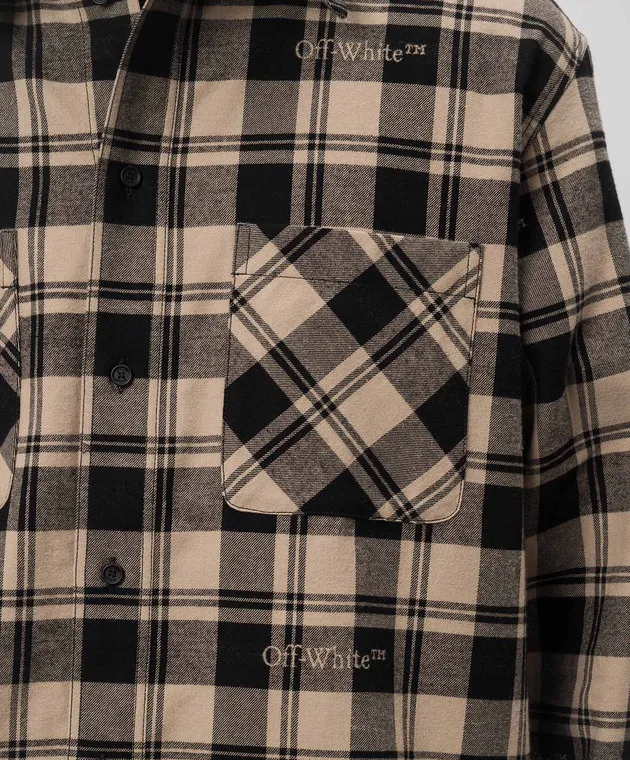 OFFWHITE BEIGE CHECKED SHIRT