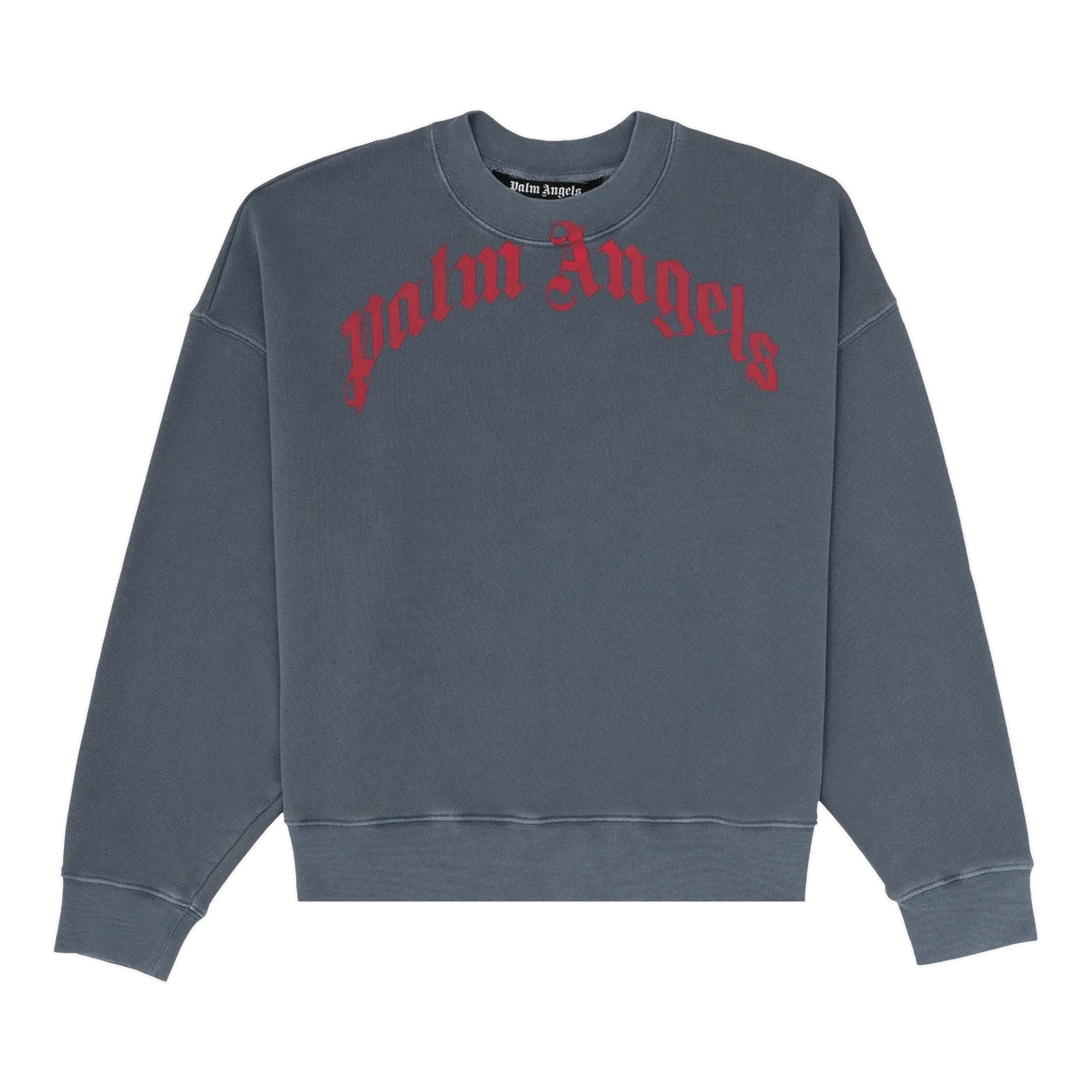 Palm Angels Vintage Wash Curved Logo Crewneck