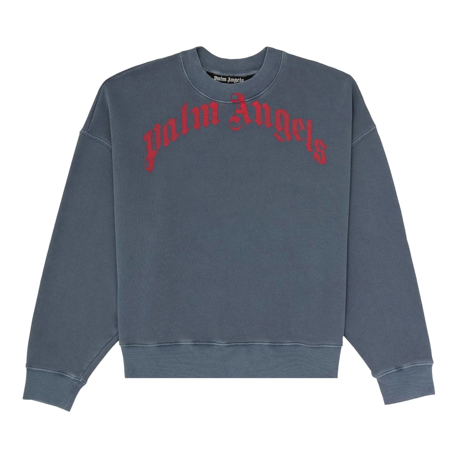 Palm Angels Vintage Wash Curved Logo Crewneck
