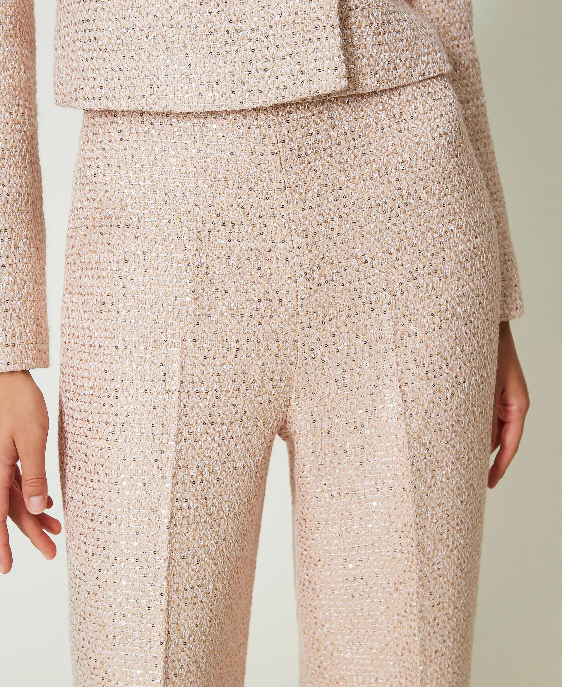Pantalón bouclé de lúrex