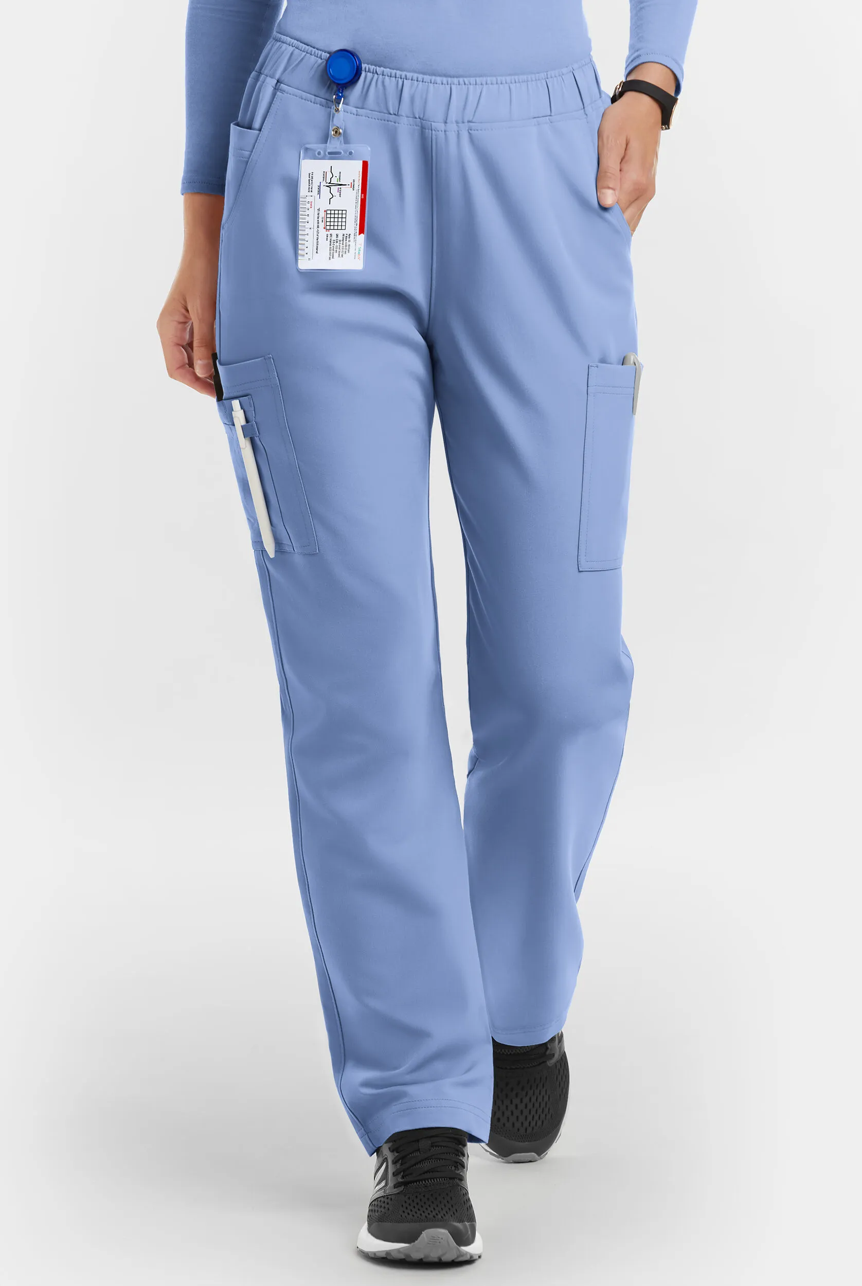 PANTAL&OACUTE;N M&EACUTE;DICO MOVEMENT BY BUTTERSOFT STRETCH RIGEL TALL DE PIERNA RECTA CON CORD&OACUTE;N Y 7 BOLSILLOS PARA MU