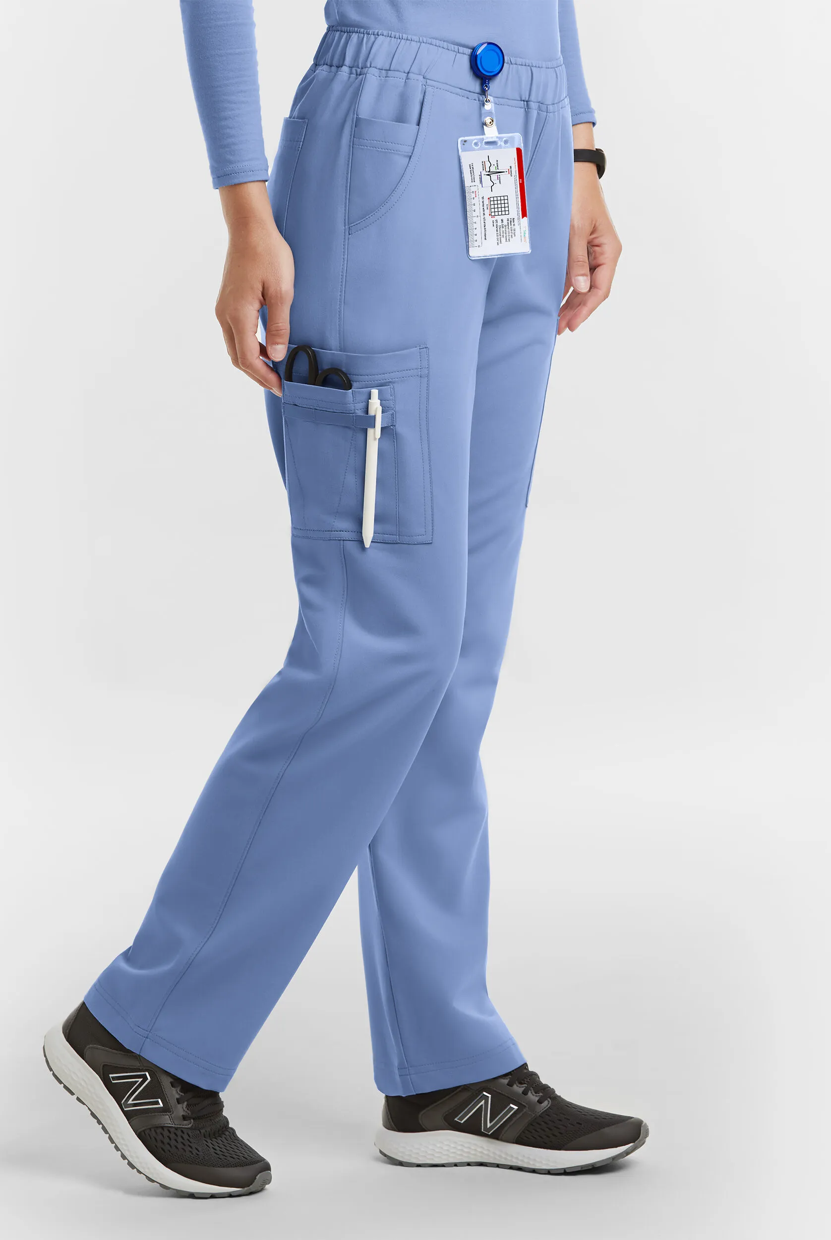 PANTAL&OACUTE;N M&EACUTE;DICO MOVEMENT BY BUTTERSOFT STRETCH RIGEL TALL DE PIERNA RECTA CON CORD&OACUTE;N Y 7 BOLSILLOS PARA MU