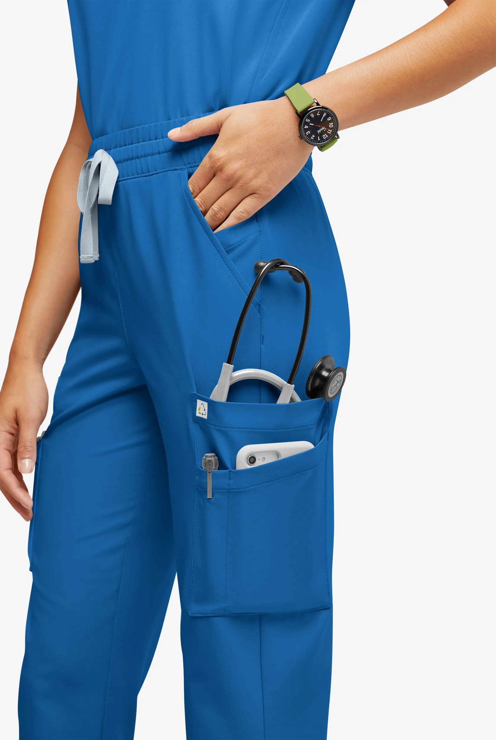 Pantalón médico ReSurge Topaz Petite con cordón ajustable y 11 bolsillos para mujer