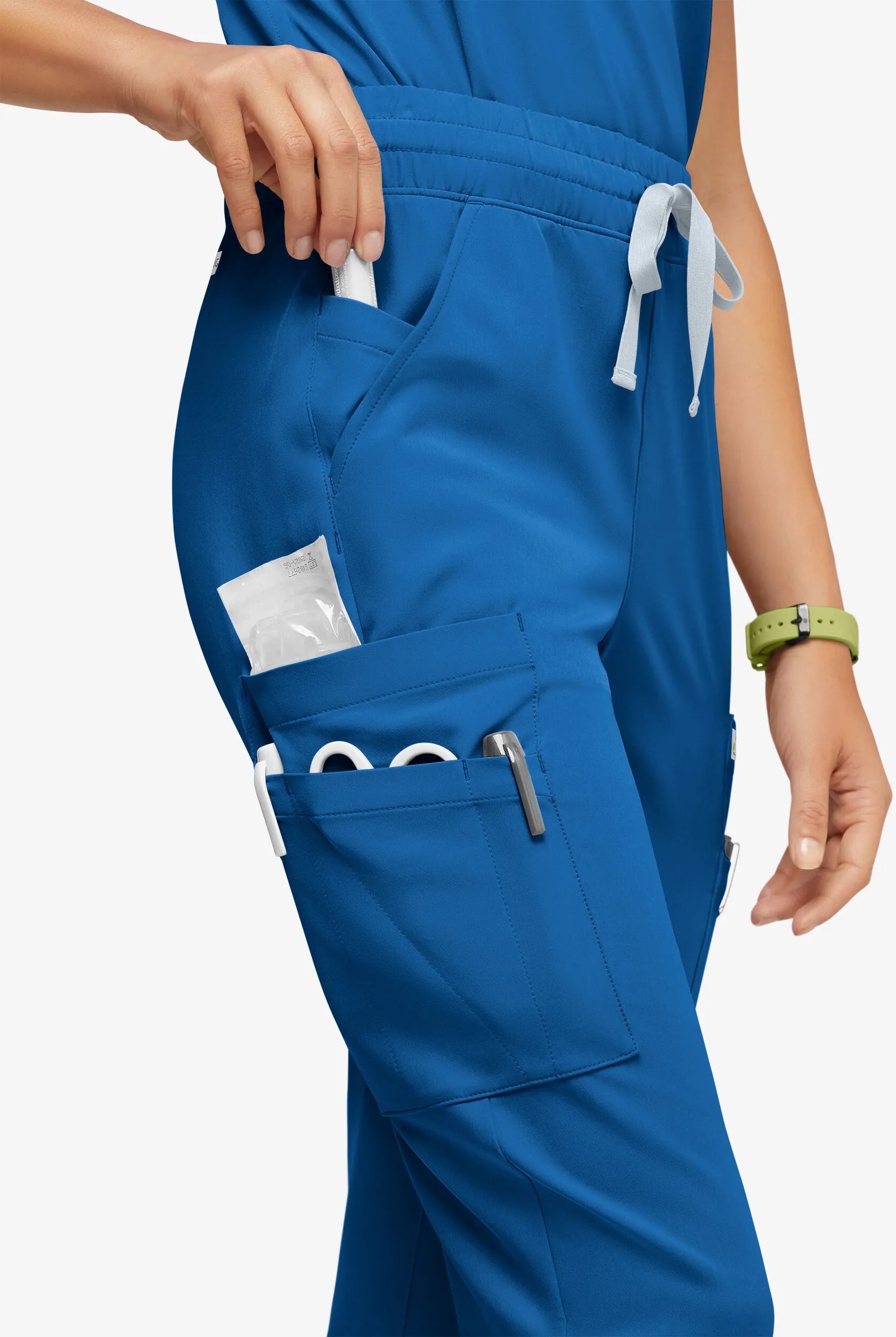 Pantalón médico ReSurge Topaz Petite con cordón ajustable y 11 bolsillos para mujer