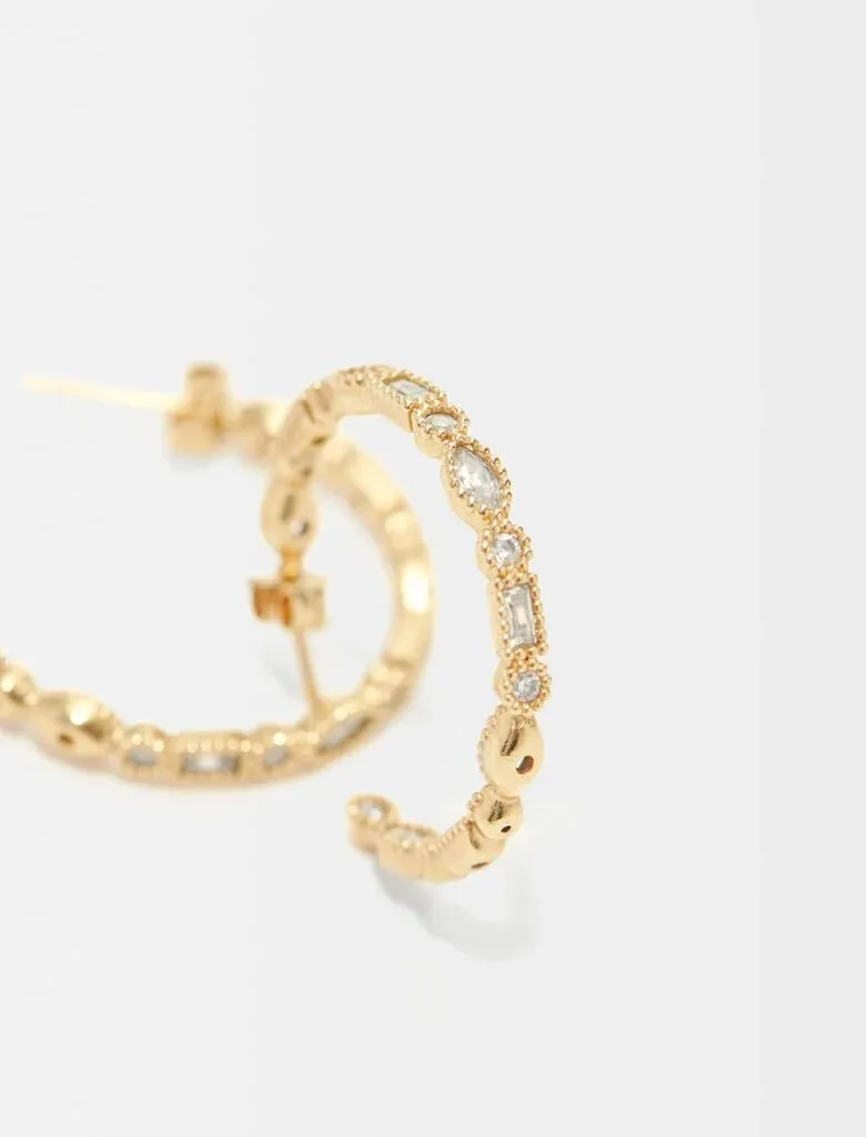 Pendientes de aro con strass