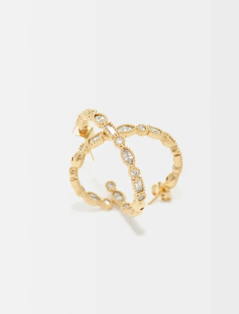 Pendientes de aro con strass