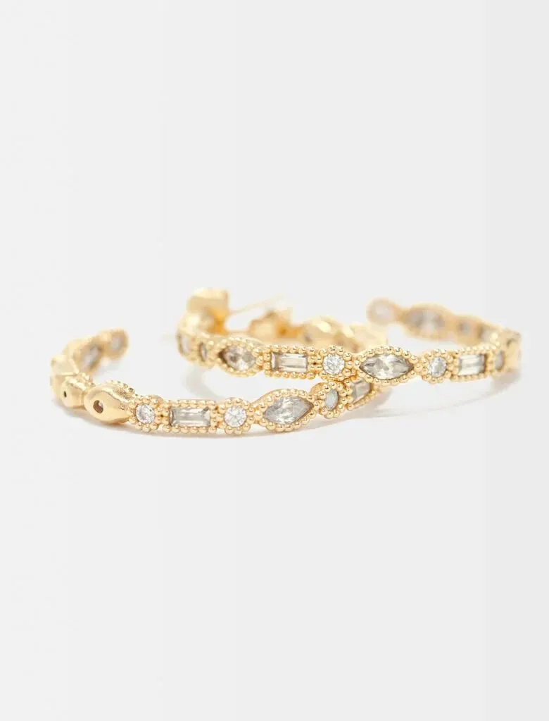 Pendientes de aro con strass