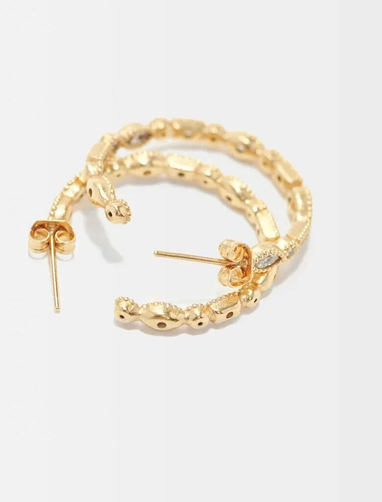 Pendientes de aro con strass