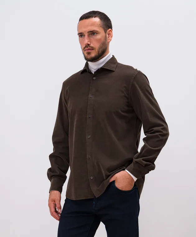 Peserico Brown corduroy shirt