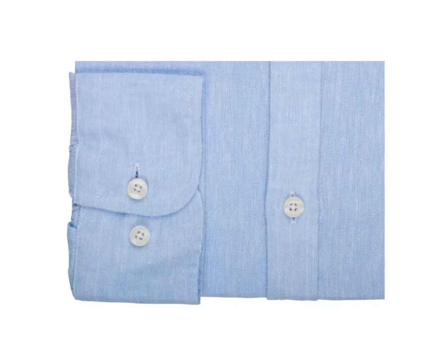 PLAIN LIGHT BLUE CHAMBRAY COTTON LINEN SHIRT  ELIBERT