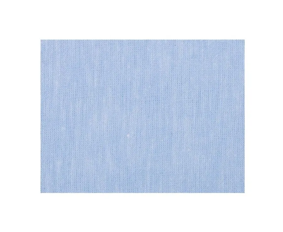 PLAIN LIGHT BLUE CHAMBRAY COTTON LINEN SHIRT  ELIBERT