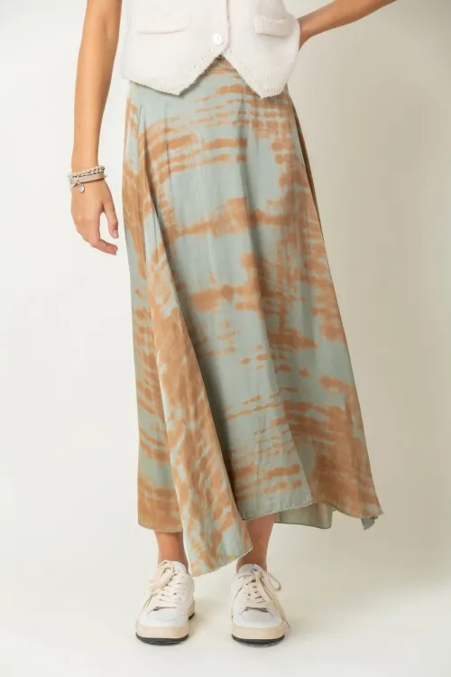 Pollera seda estampada
