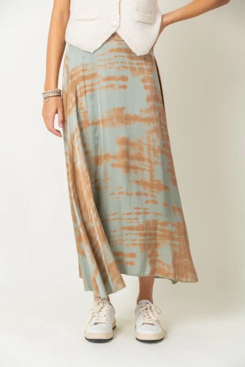 Pollera seda estampada