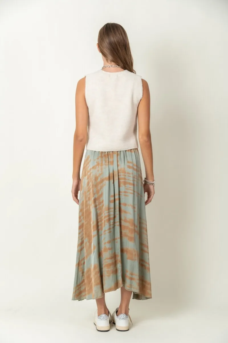 Pollera seda estampada