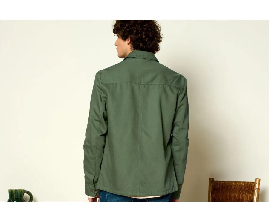 SAGE GREEN MEN'S COTTON/LINEN  PAINTER JACKET  FAUSTINIEN