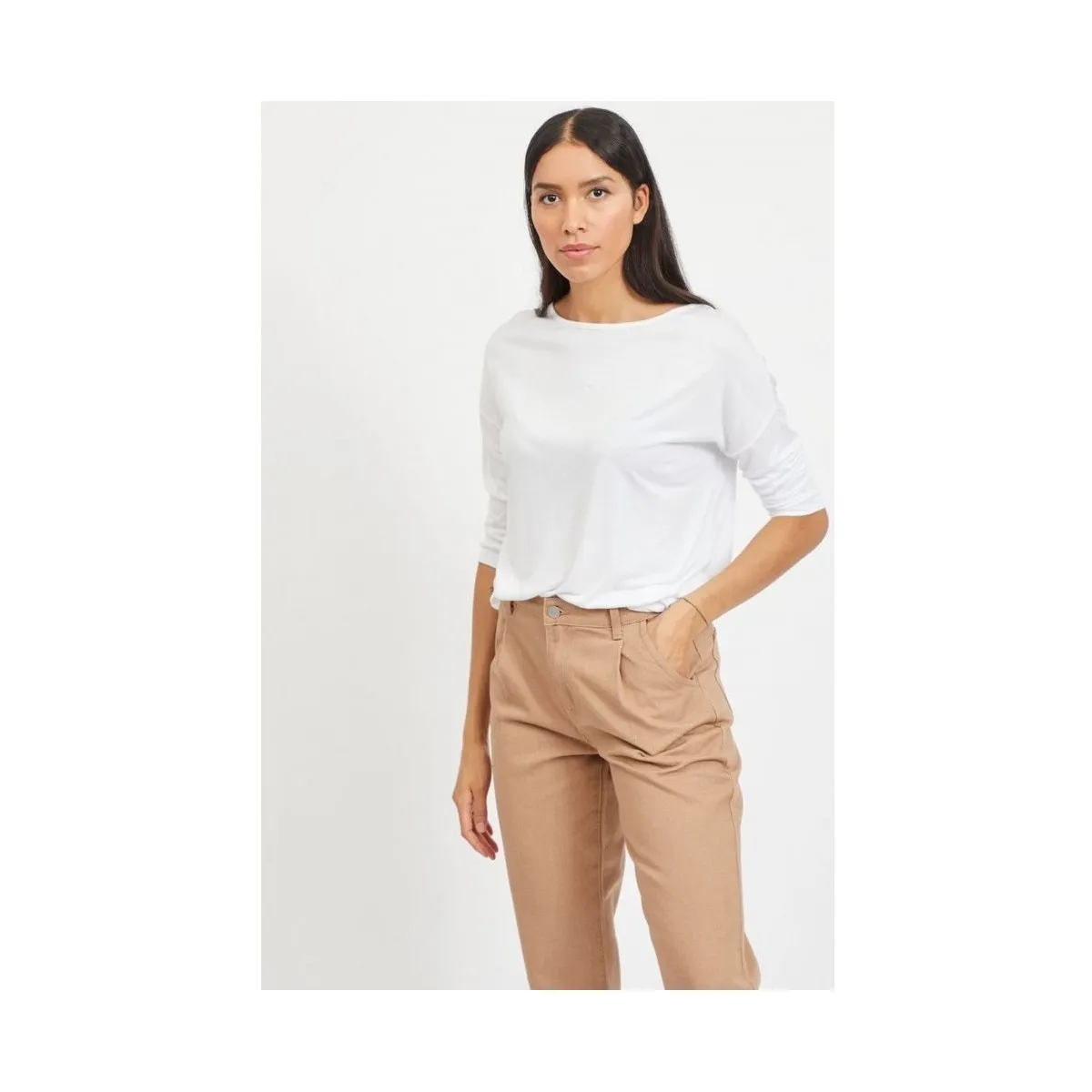 SCOOP TOP O NECK  WHITE