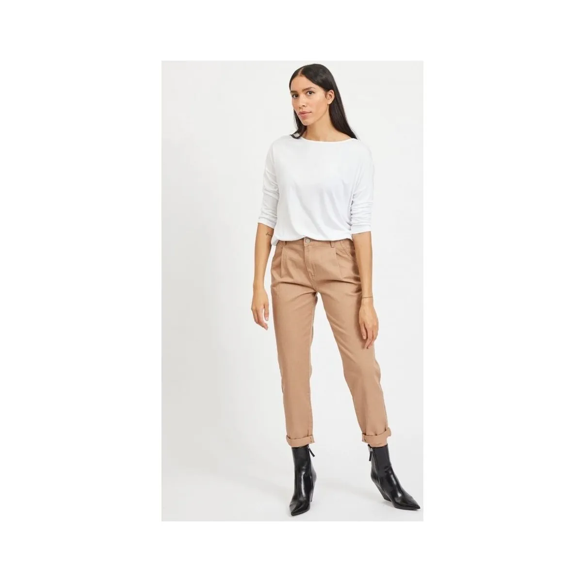 SCOOP TOP O NECK  WHITE