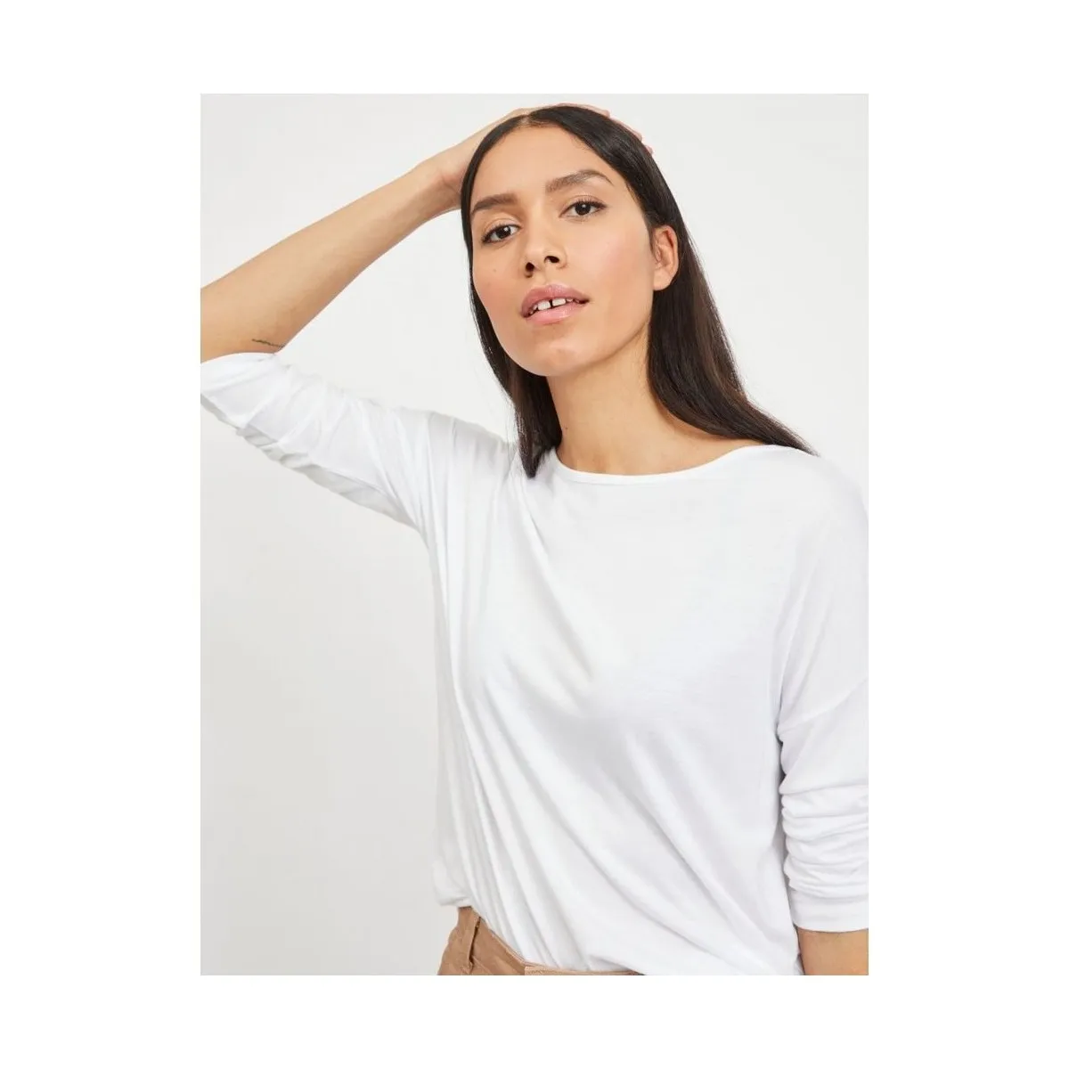 SCOOP TOP O NECK  WHITE