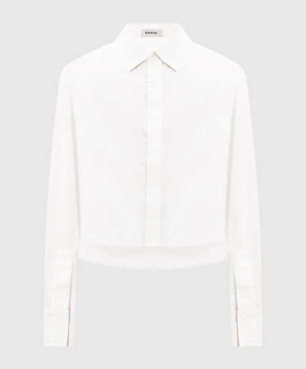 Simkhai Renata white cropped shirt