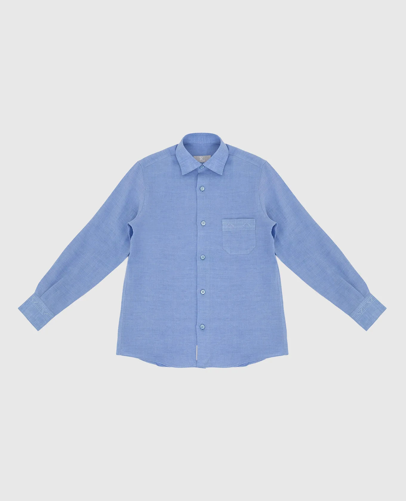 Stefano Ricci Children's blue linen shirt
