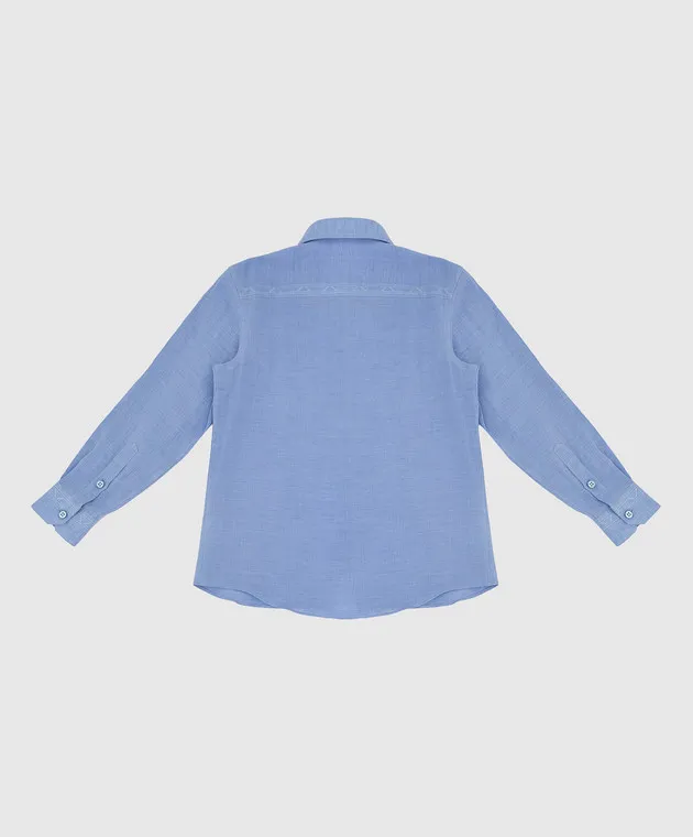 Stefano Ricci Children's blue linen shirt