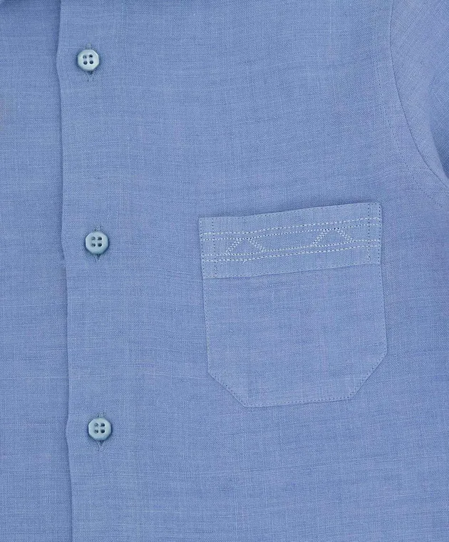 Stefano Ricci Children's blue linen shirt