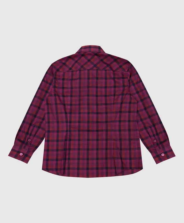 Stefano Ricci Children's burgundy checked shirt