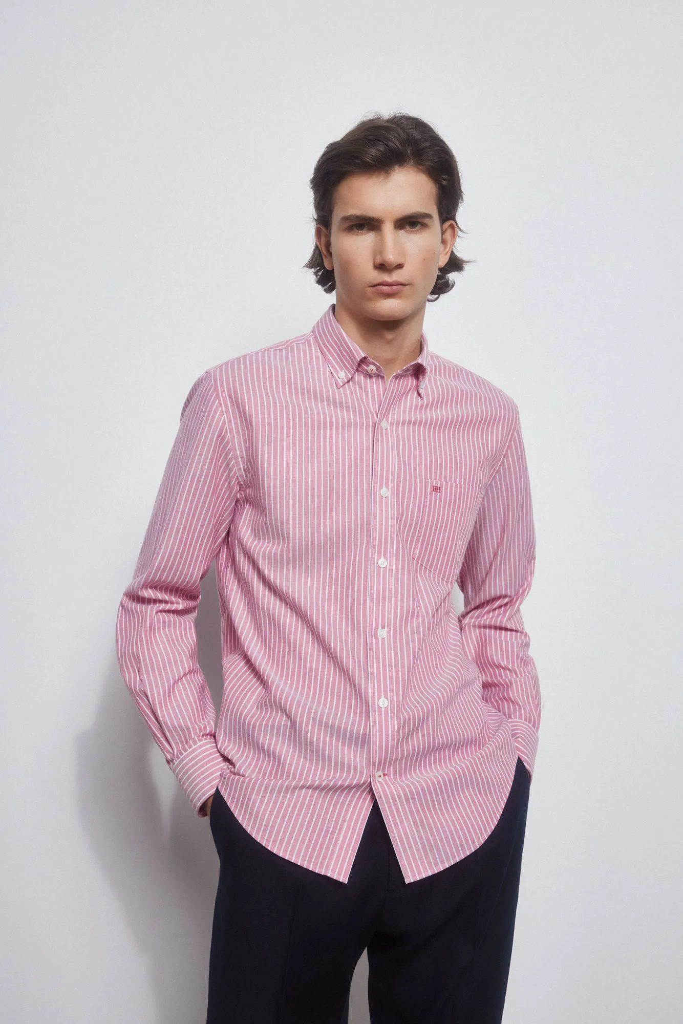 STRIPED OXFORD NONIRON SHIRT