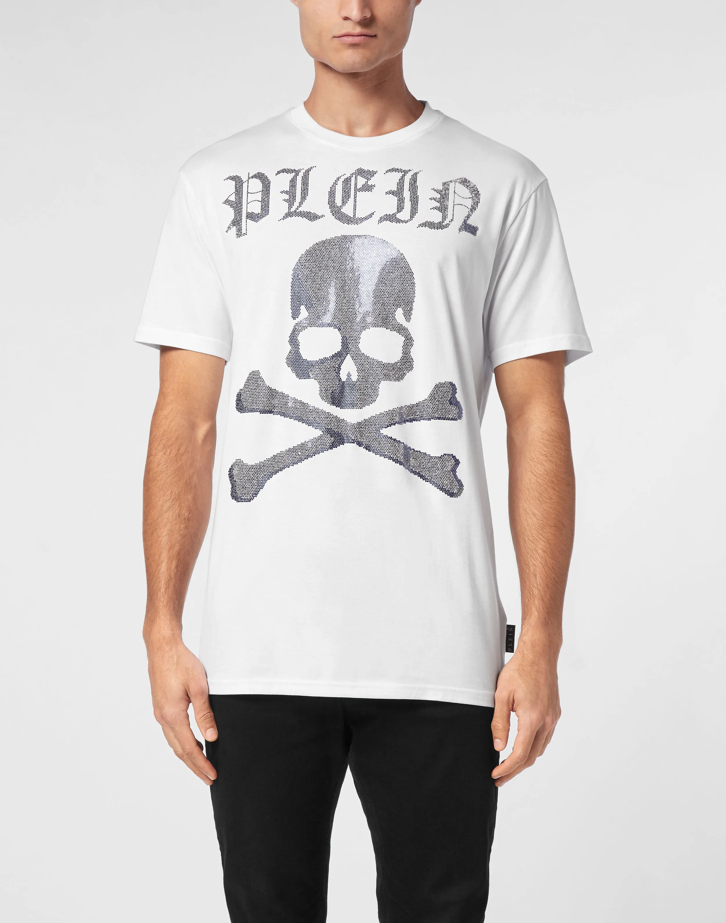 TSHIRT ROUND NECK SS STRASS SKULL&BONES