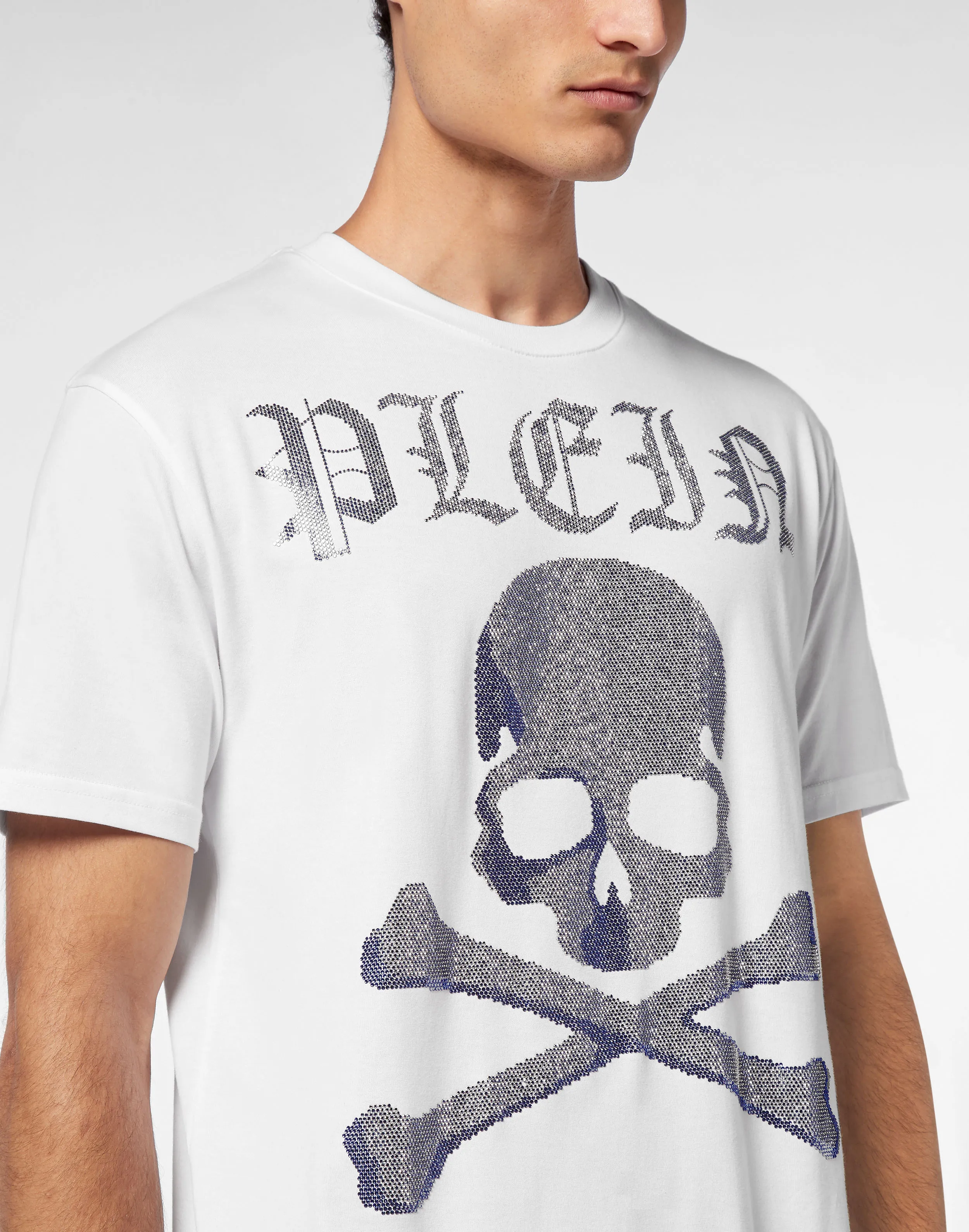 TSHIRT ROUND NECK SS STRASS SKULL&BONES