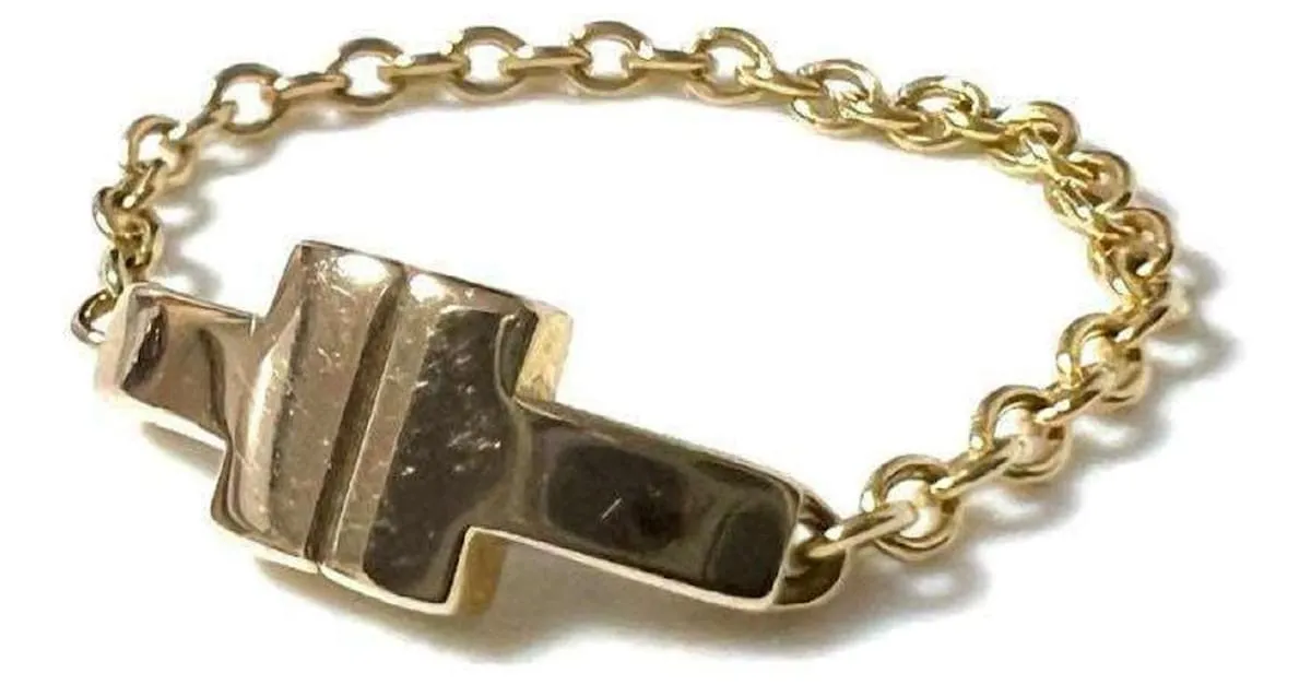 Tiffany & Co Anillo Tiffany T TWO Chain para mujeres Dorado 