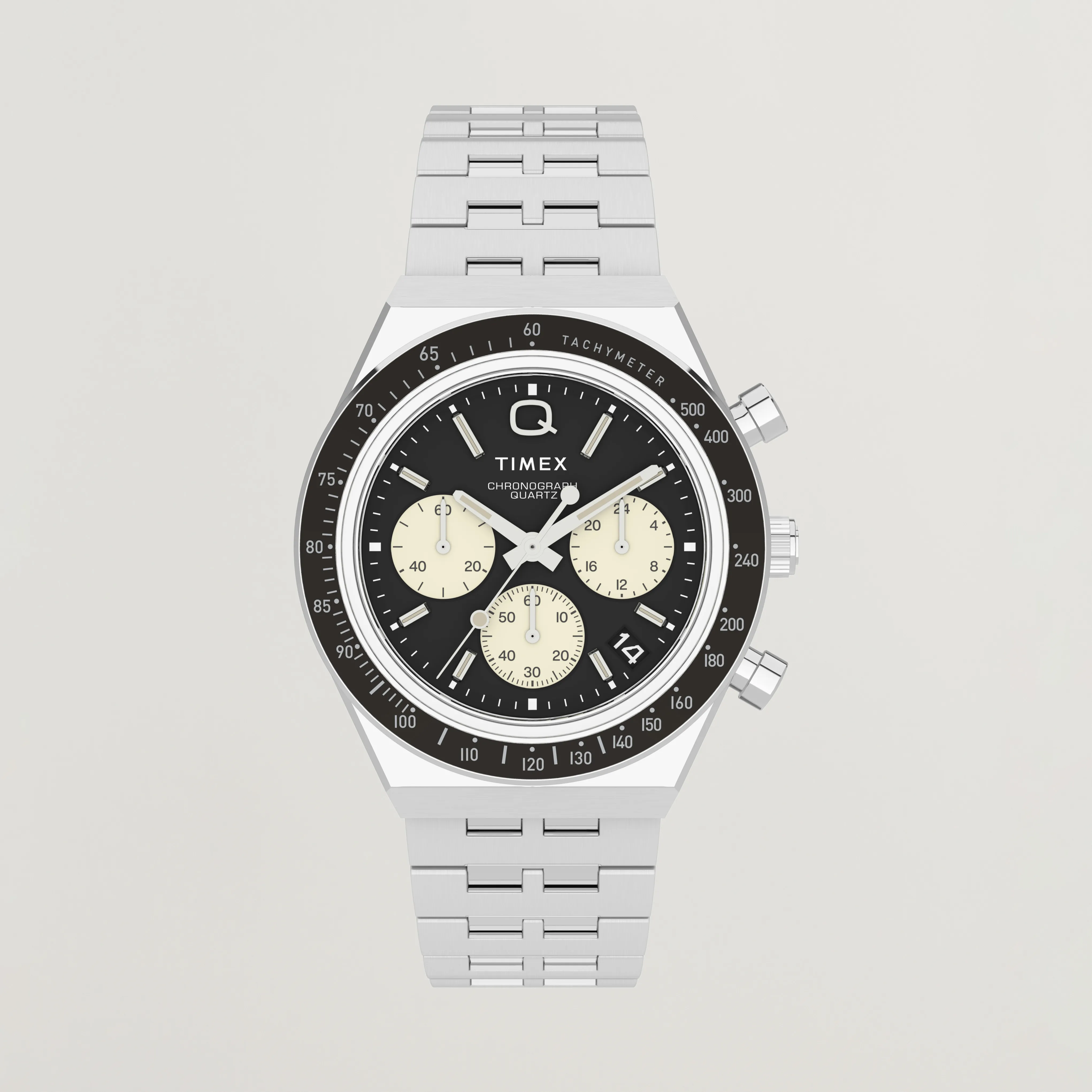 Timex Q Chronograph 40mm Black Dial