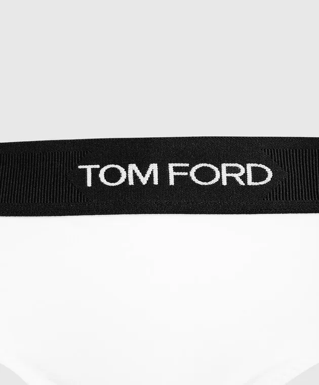Tom Ford White thong briefs with logo pattern
