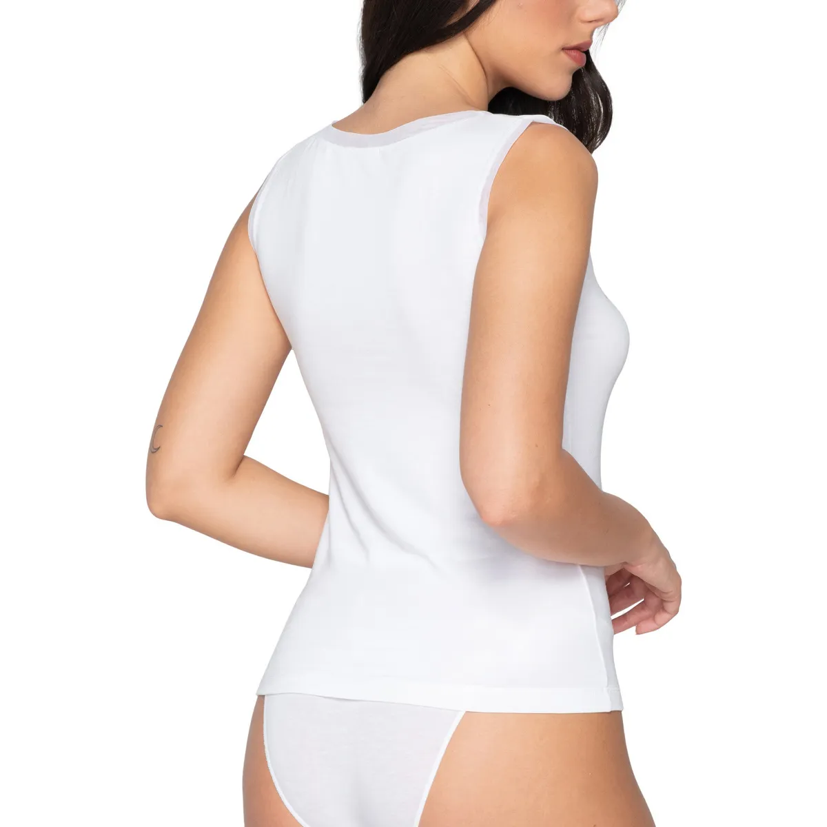 Top sin mangas con cuello en V Cotton Touch  Splendida