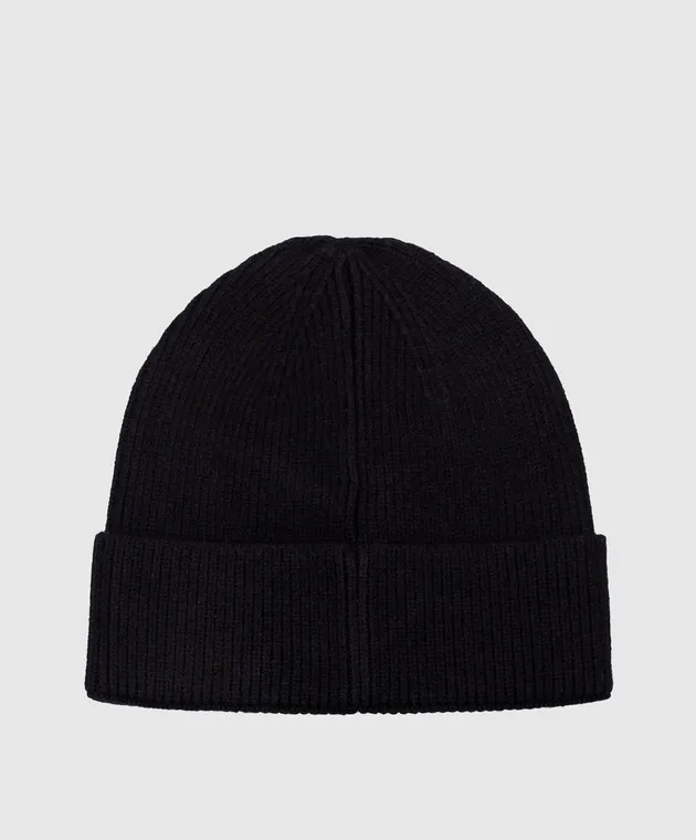 Twinset Black cap with logo embroidery