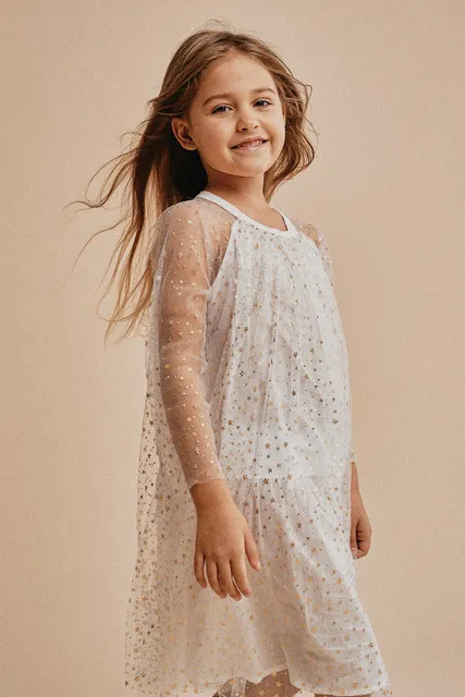 Vestido de niña de fiesta Alisa dorado