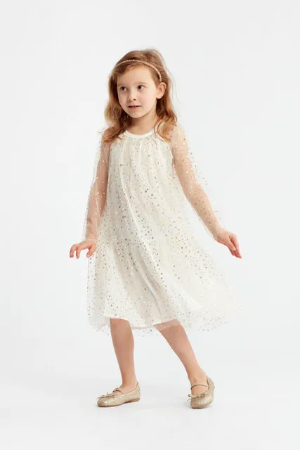Vestido de niña de fiesta Alisa dorado
