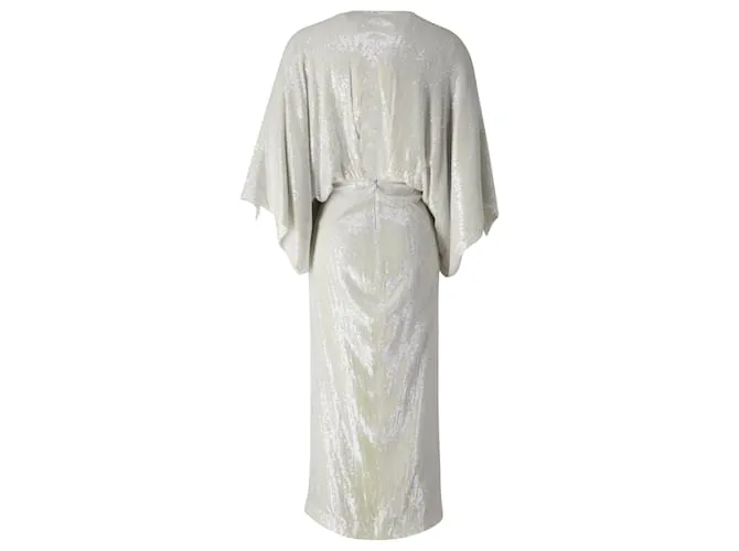 Vestido de seda blanca con lentejuelas torcidas en la parte delantera Jessi de Diane Von Furstenberg Blanco 
