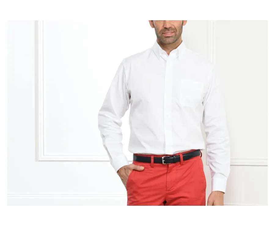 WHITE COTTON SHIRT  CHEST POCKET  ALBERT