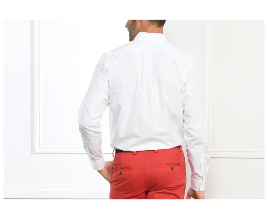 WHITE COTTON SHIRT  CHEST POCKET  ALBERT