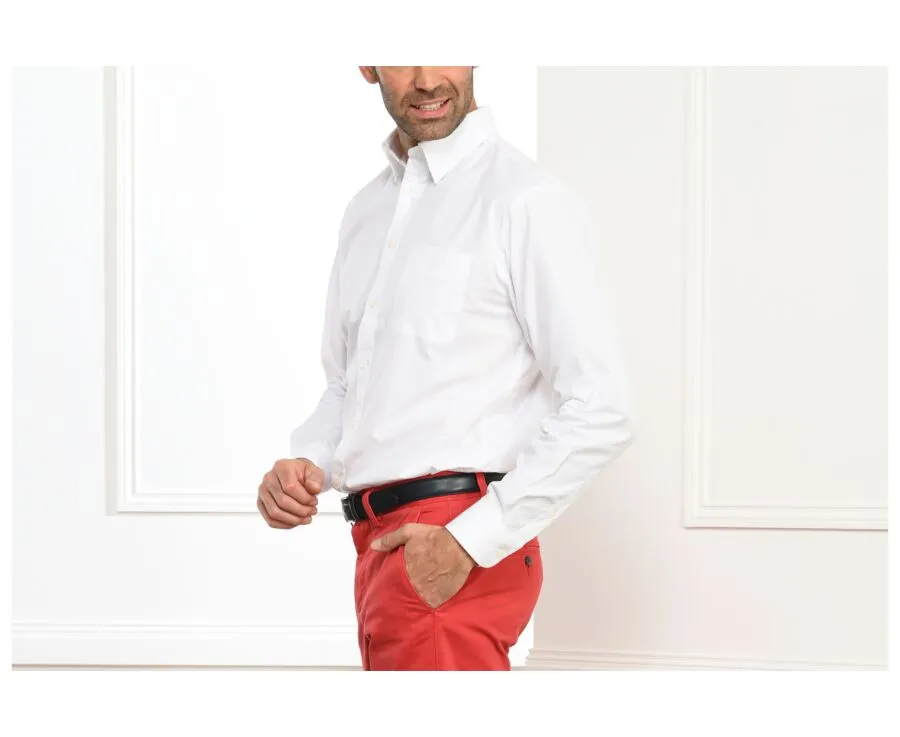 WHITE COTTON SHIRT  CHEST POCKET  ALBERT