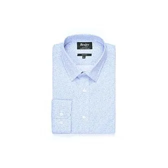 WHITE COTTON SHIRT WITH BLUE PRINT  TALBERT