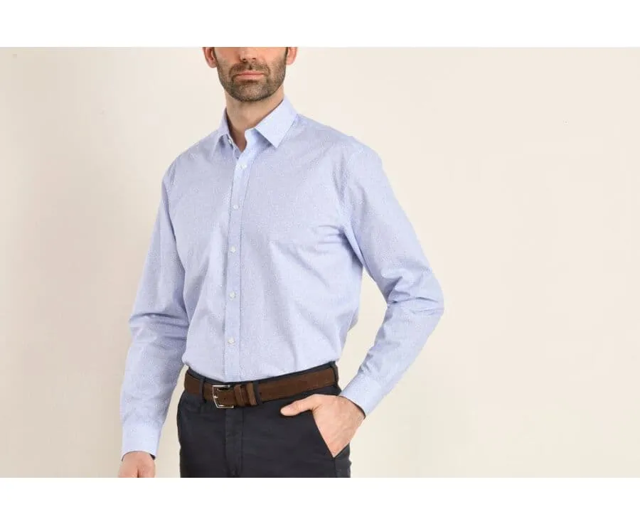 WHITE COTTON SHIRT WITH BLUE PRINT  TALBERT