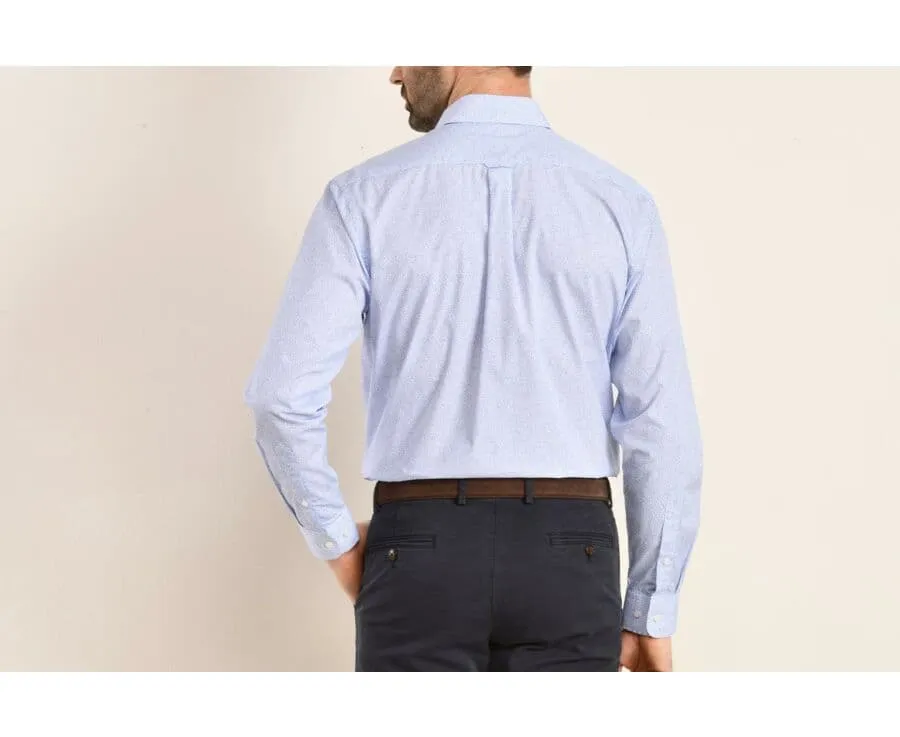 WHITE COTTON SHIRT WITH BLUE PRINT  TALBERT