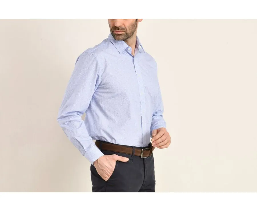 WHITE COTTON SHIRT WITH BLUE PRINT  TALBERT