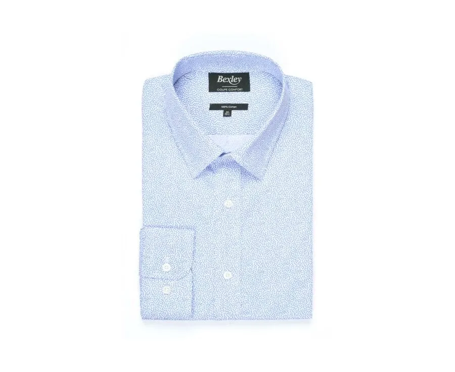 WHITE COTTON SHIRT WITH BLUE PRINT  TALBERT