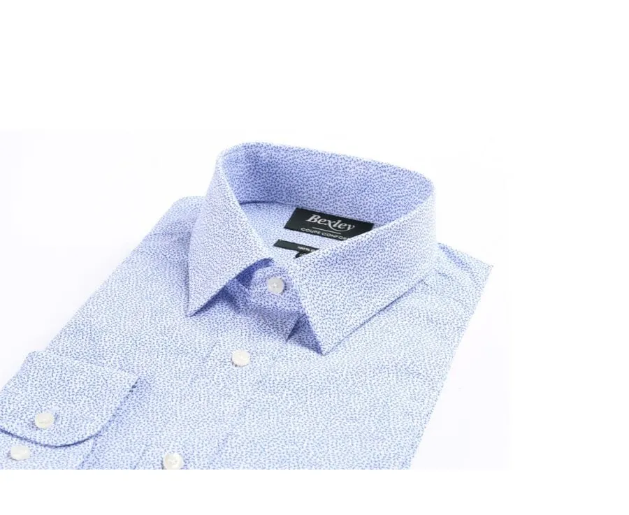 WHITE COTTON SHIRT WITH BLUE PRINT  TALBERT